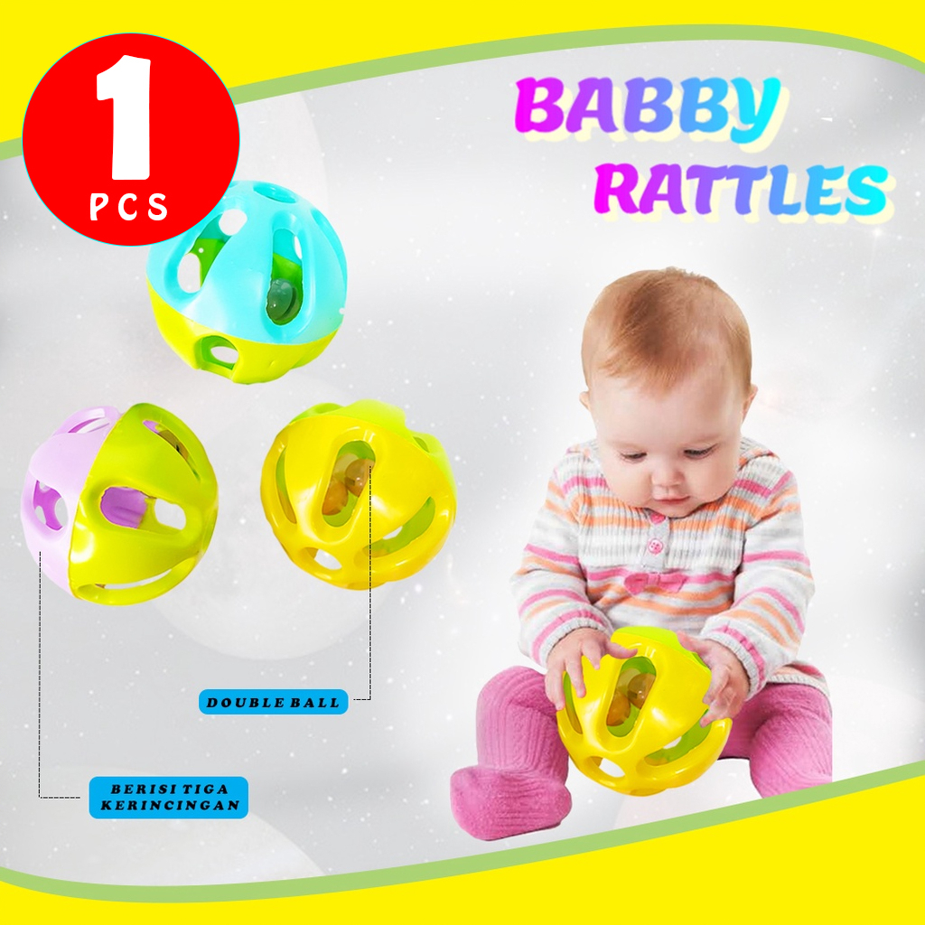 Mainan Edukasi Bayi Kerincingan Bola  1 Pcs Baby Rattles / Mainan Kerincingan 3008