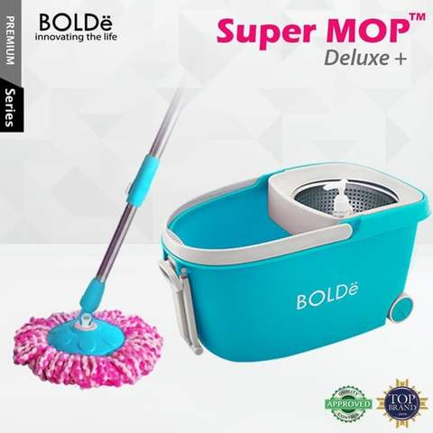 BOLDe ALAT PEL LANTAI SUPER MOP DELUXE ada Roda dan Stainless Putar Magic Mop Wonder Mop Bolde alat pel Super MOP DELUXE + ORIGINAL