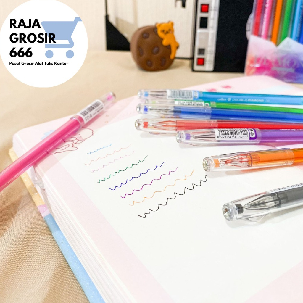 

Pulpen 1 set isi 8 pen diamond CS821A Neutral color pen pena ballpoint coloring pen glitter pen stationery alat tulis sekolah kantor