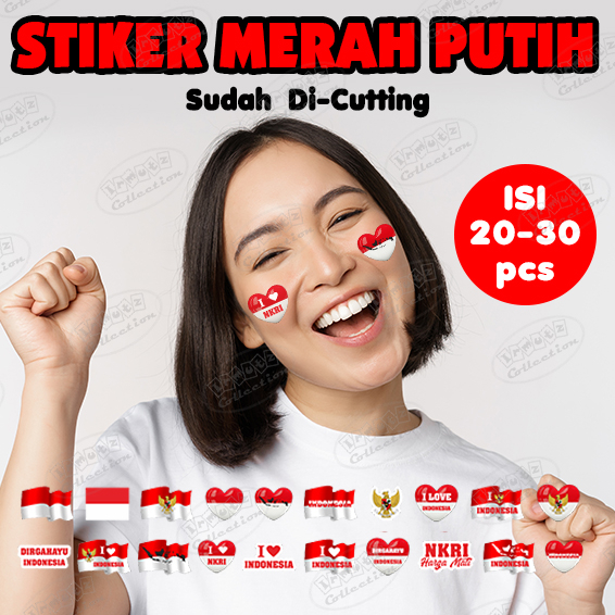 

(ISI 20-30) Stiker Pipi Bendera Merah Putih Indonesia HUT RI Karnaval SET