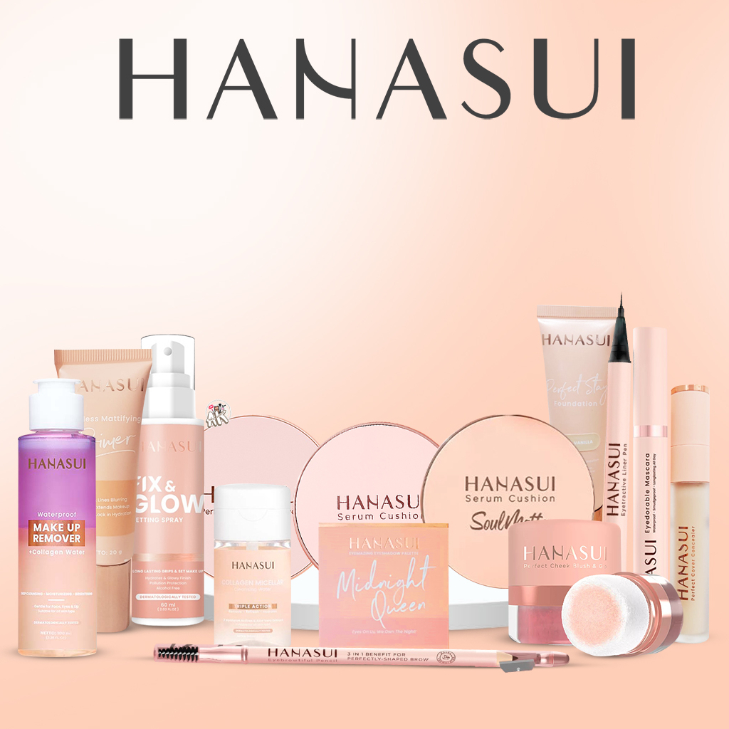 HANASUI PERFECT FIT SERIES ( CUSHION SOULMATE / PRIMER PORELESS / CONCEALER / POWDER FOUNDATION / CHEEK BLUSH &amp; GO / PERFECT FIT SETTING POWDER / CUSHION / SETTING SPRAY / MAKE UP REMOVER / CLEANSING WATER )