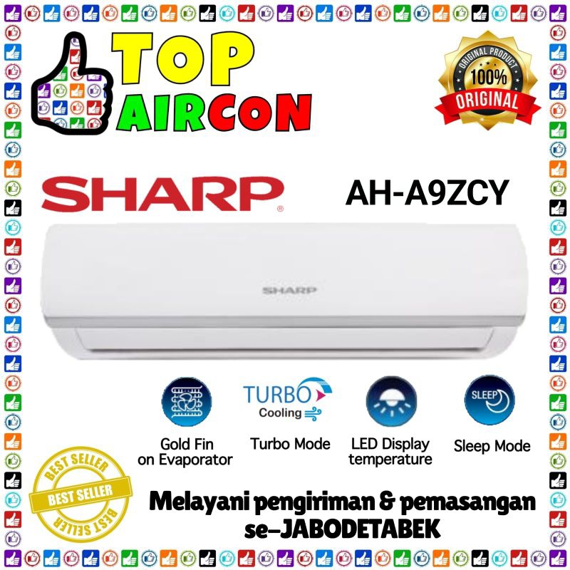AC SHARP AH - A 9 ZCY 1 PK AC SHARP 9 ZCY TURBO AH-A9ZCY UNIT ONLY