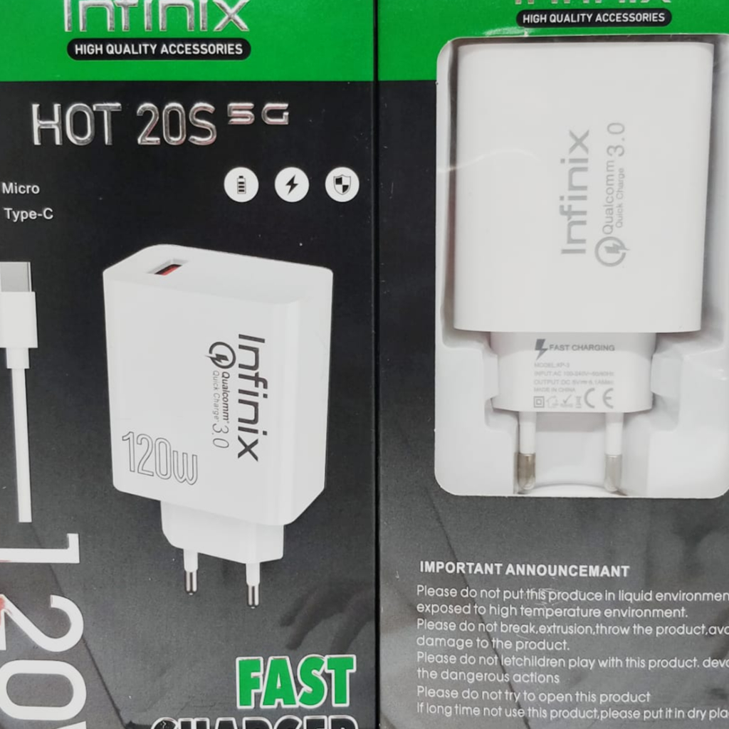 Charger Infinix Hot 20s 120W Ori 100% Micro Type C Infinix hot 20s fast charging PROMO SEN