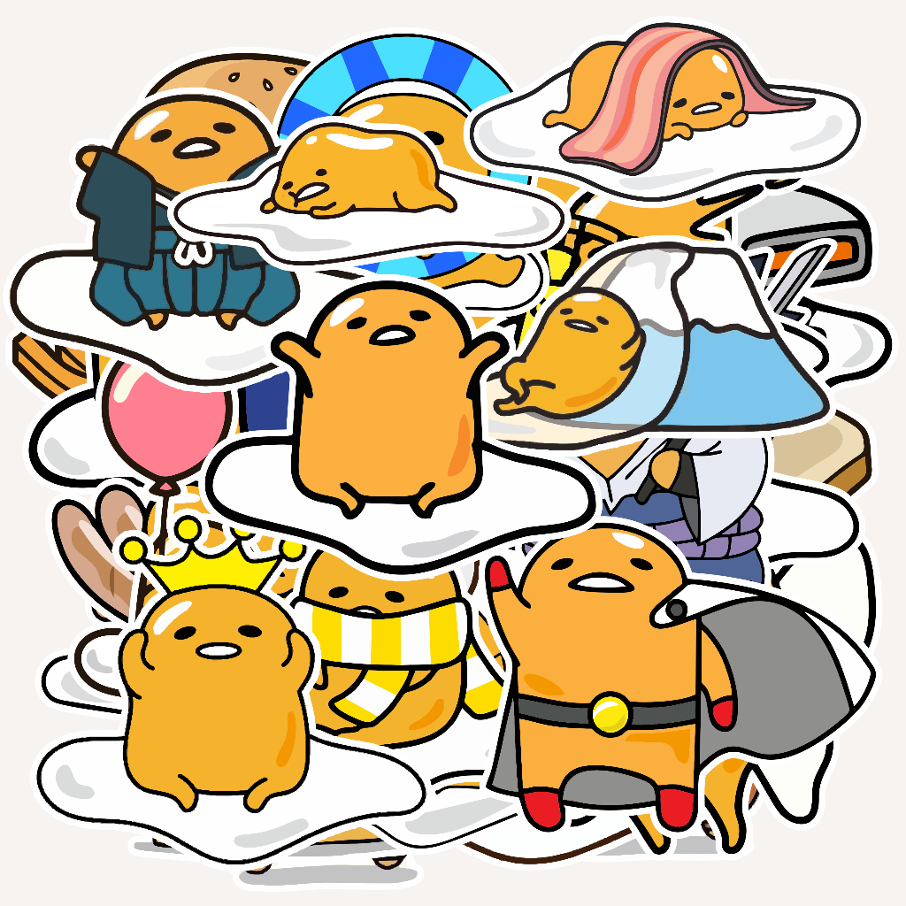 

(50 pcs) stiker lucu GUDETAMA-random stiker satuan murah/bisa cutting/jurnaling stiker