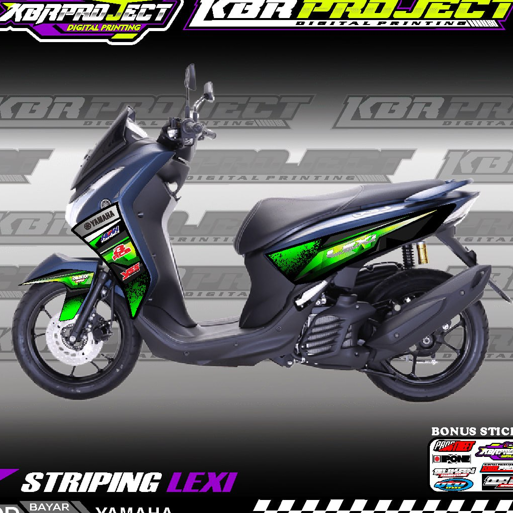 LEXI STIKER  STRIPING MOTOR KEREN LIS VARIASI LEXI  STIKER MOTOR YAMAHA DESAIN RACING 03 HOLOGRAM TR