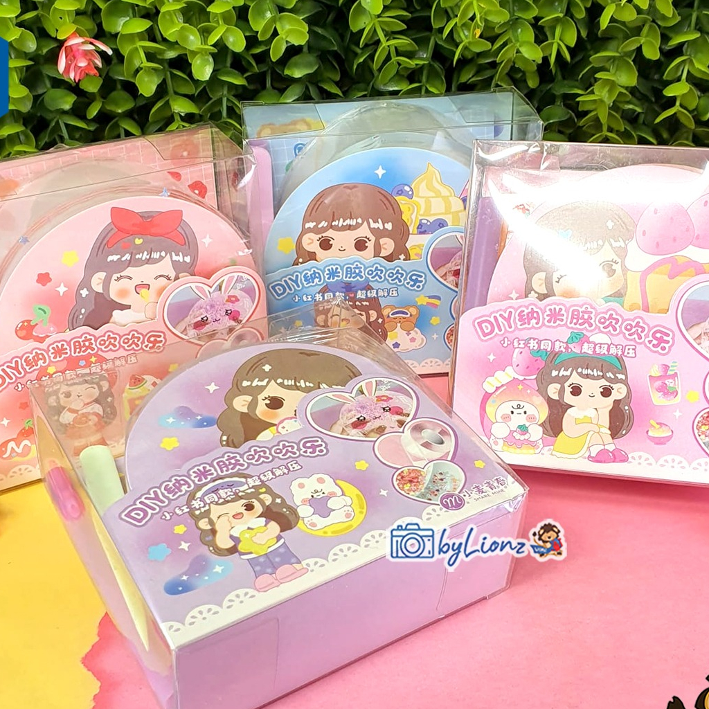 Mainan DIY Blow Bubble Squishy Set Nano Tape sanrio free stiker