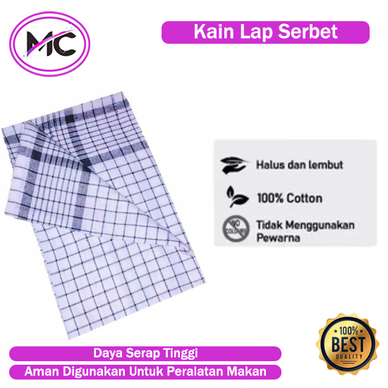 Kain Lap Dapur Kain Katun Serbet Cotton Well Piring Lap Tangan Kotak