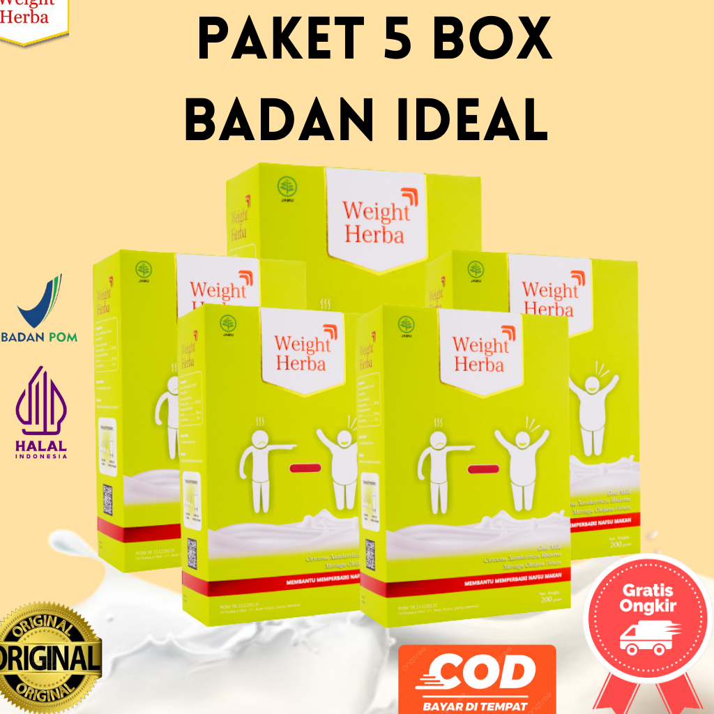 

Susu Weight Herba Original Susu Kambing Etawa Paket 5 Box Menambah Berat Badan Dan Menambah Asupan Kalori Harian Tubuh 200 gram