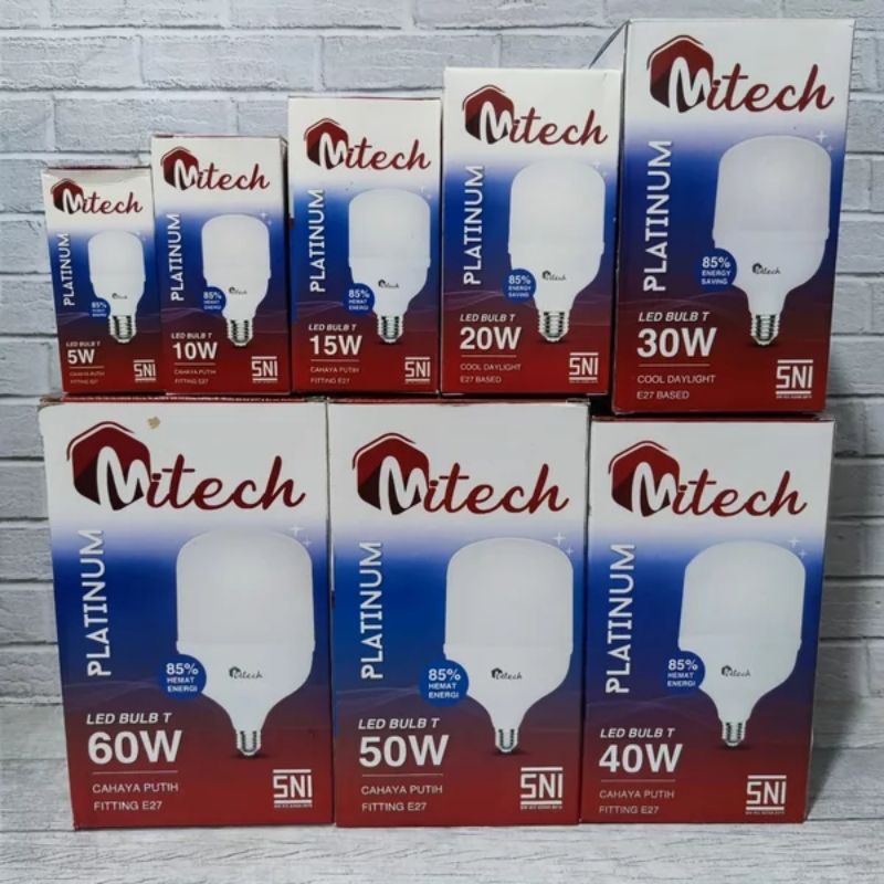 MITECH PLATINUM LAMPU LED T BULB 20W CAPSULE SNI BERGARANSI 1 TAHUN