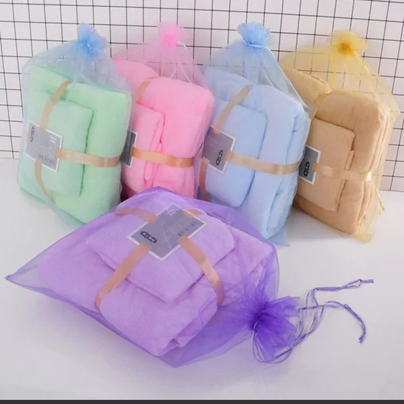 ELDE - HANDUK SET 2IN1 HANDUK MANDI DAN WAJAH COTTON TOWEL IMPORT MURAH KAIN BULU KARANG BISA UNTUK SOUVENIR HADIAH HAMPERS KADO ULANG TAHUN WEDDING