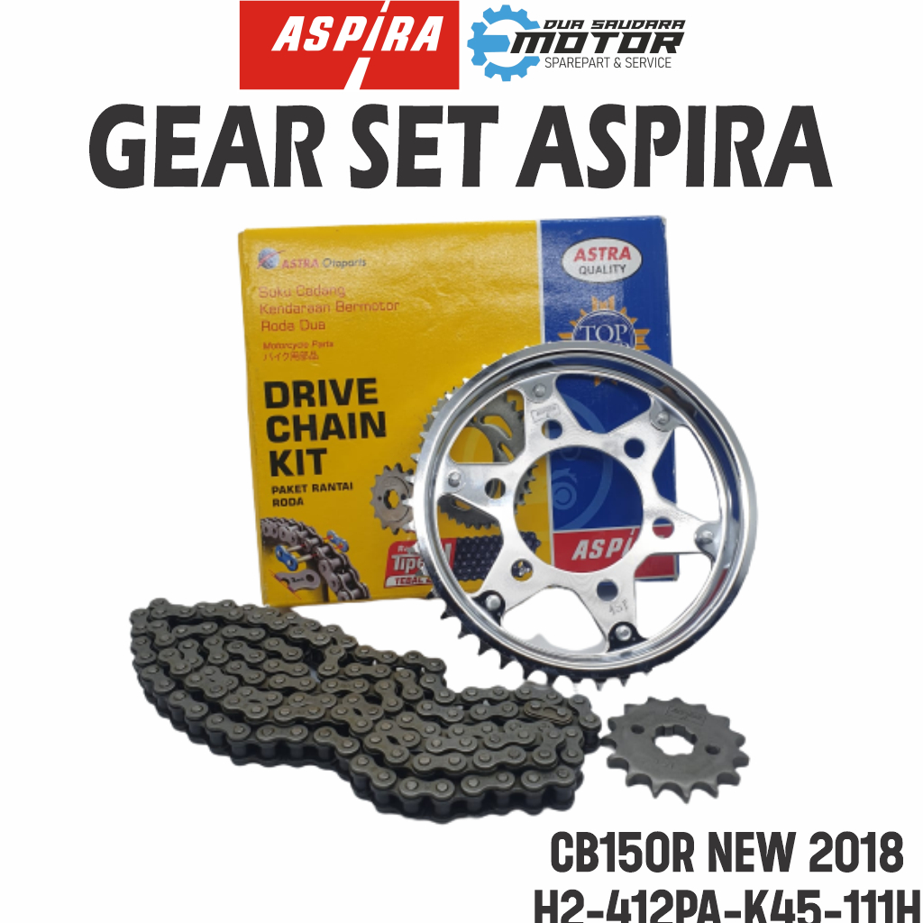 GEAR SET CB150R NEW 2018 ASPIRA GEAR RANTAI RODA SET GEAR PAKET UNTUK MOTOR CB150R NEW 2018