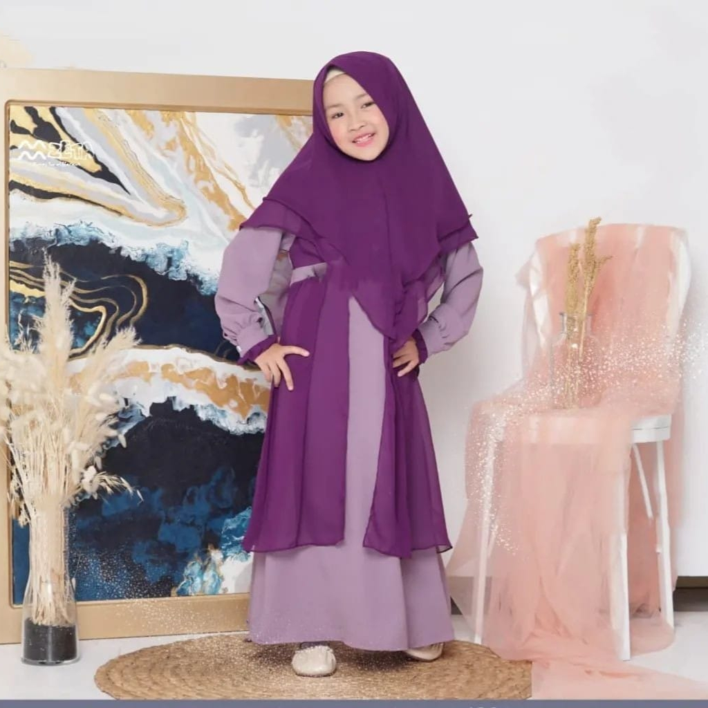 fahira kids gamis set khimar dress anak muslim