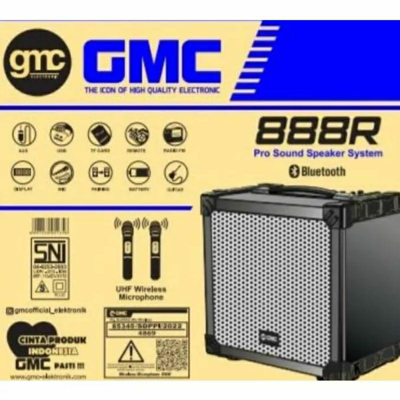 Speaker Portable GMC 888R - 8 inch | NEW VERSION