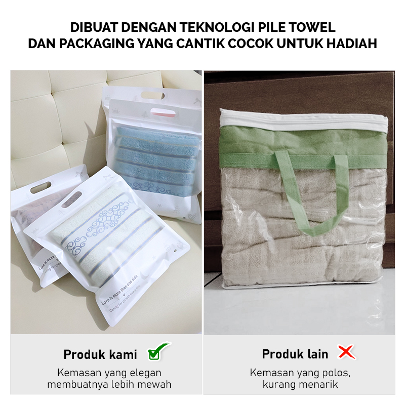 Handuk Mandi Kemasan Bahan Katun Premium Halus &amp; Lembut Daya Serap Tinggi J3A3