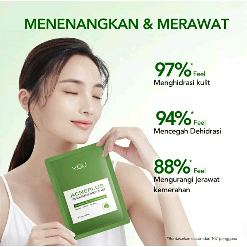 YOU Acneplus B5 Soothing Sheet Mask - Masker Jerawat YOU