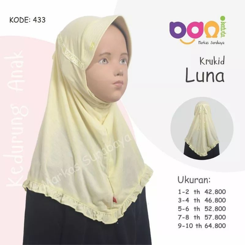Kerudung Anak Krukid Luna Rabbani Ori