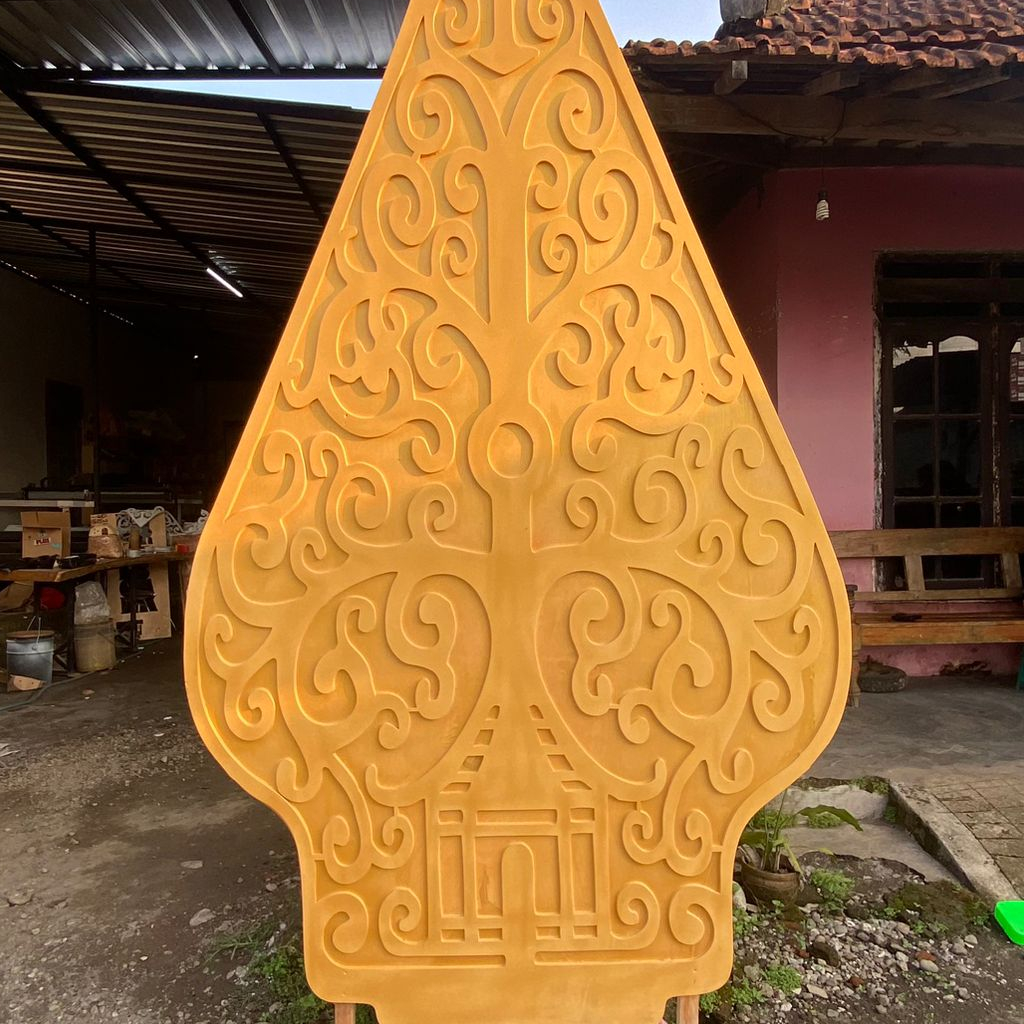 terlaris gunungan wayang dekorasi t 200 cm jumbo ukiran gunungan wayang backdrop lamaran