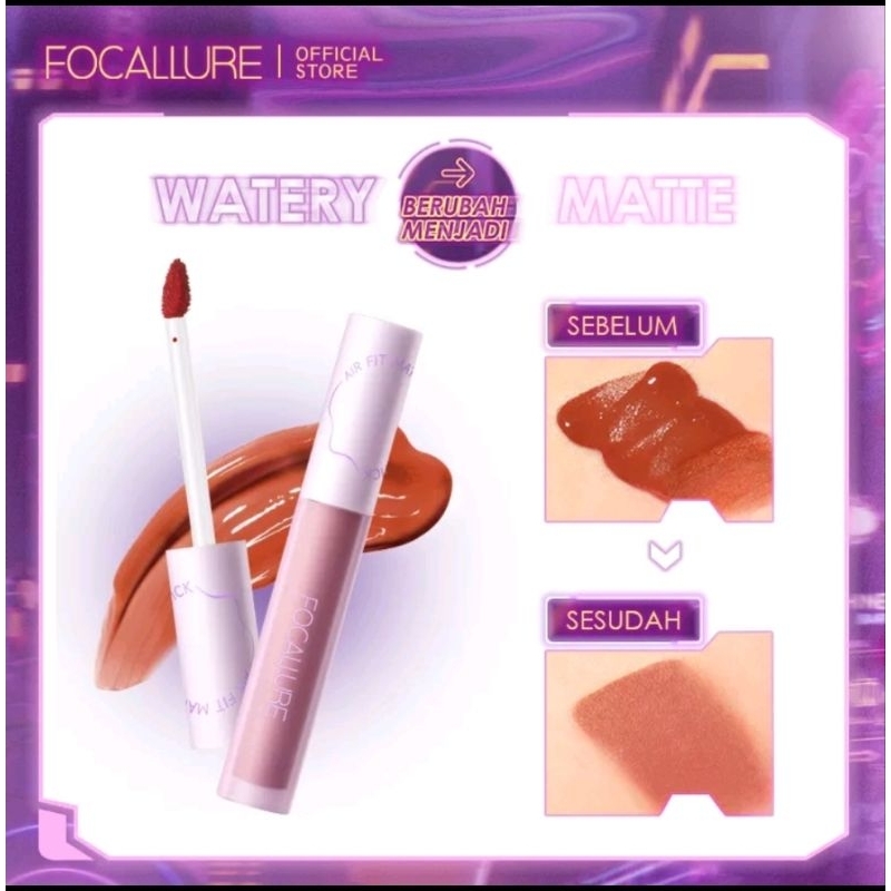 FOCALLURE FA417 Matte Lip Tint Super Long-Lasting Lipstick5-WARNA(BPOM)