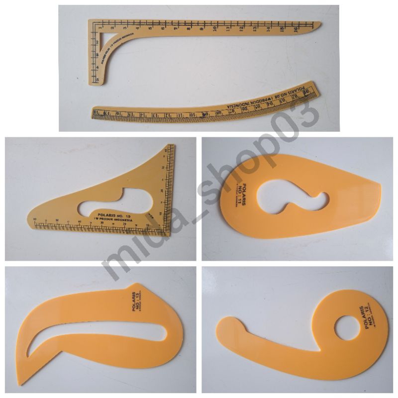 penggaris pola jahit / penggaris pola baju set