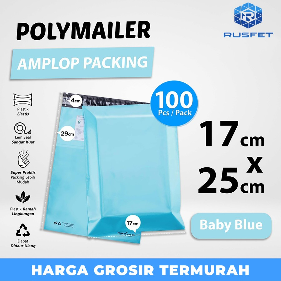 

Polymailer TOSCA 17x25cm Amplop Plastik Packing olshop premium isi 100