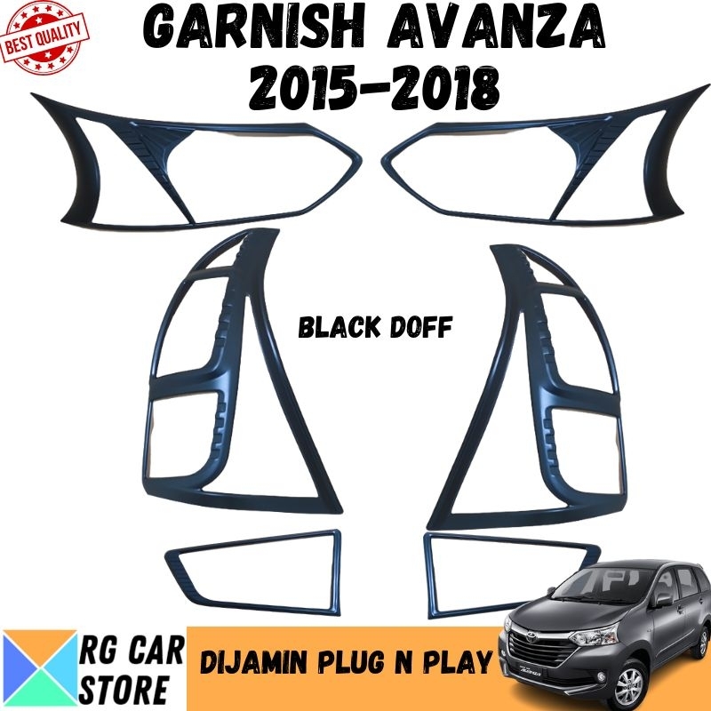 GARNISH GRAND AVANZA 2015-2018 WARNA HITAM DOFF DIJAMIN PNP TINGGAL PASANG BERKUALITAS