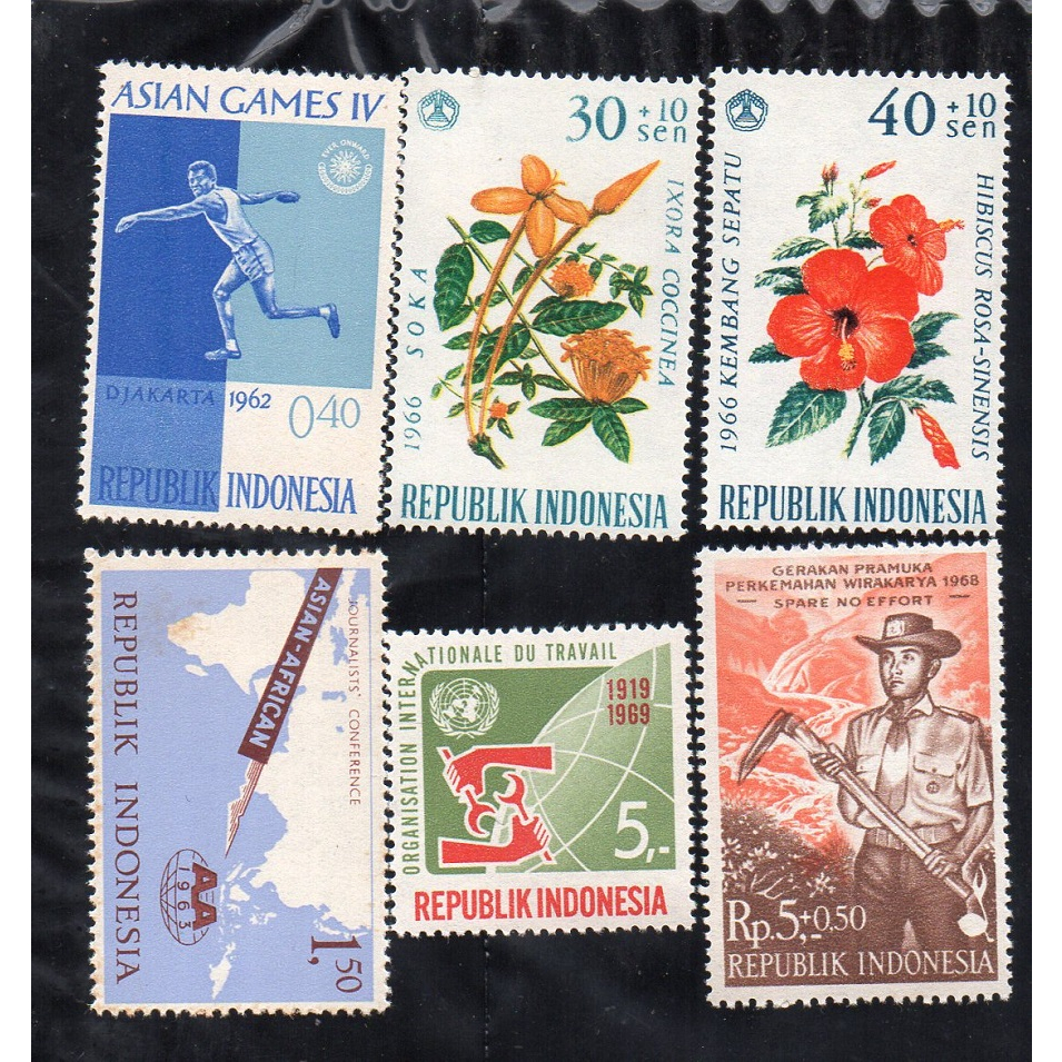 

Bl4573 Set 6 Pcs Prangko Kuno Indonesia Berbeda Jenis MNh Asli Ready