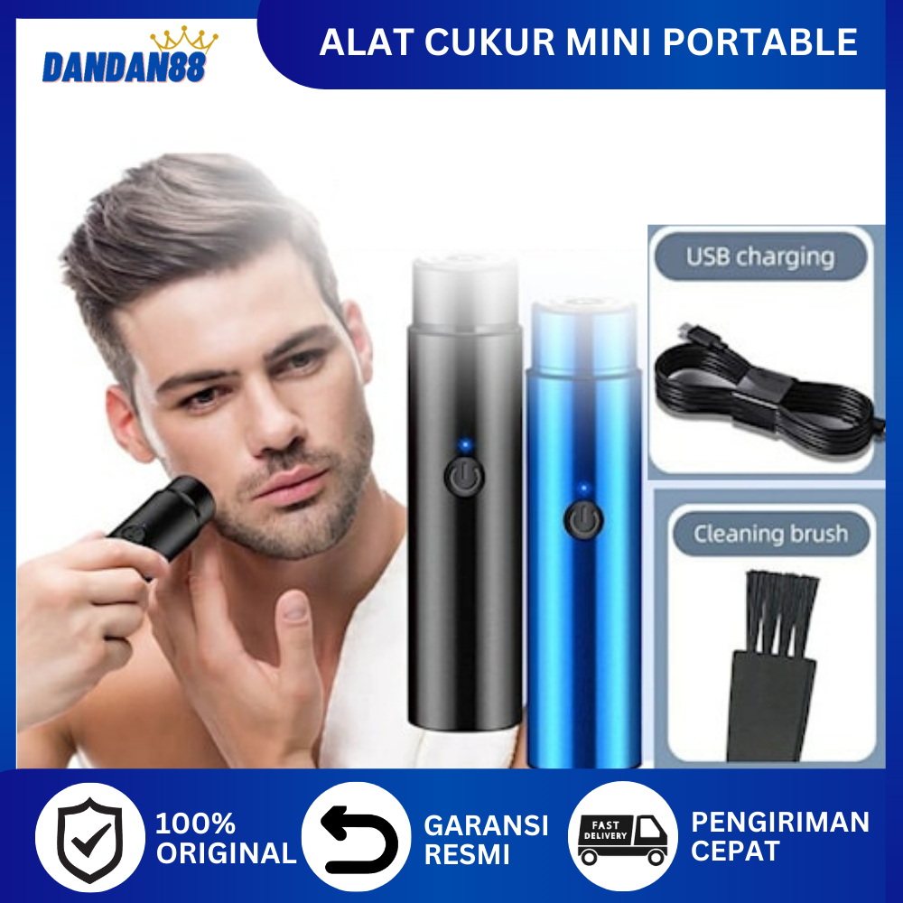 Mesin Alat Pencukur Cukur Jenggot Kumis Bulu Kemaluan Ketiak Kaki Pria Wanita Elektrik Portable Mini