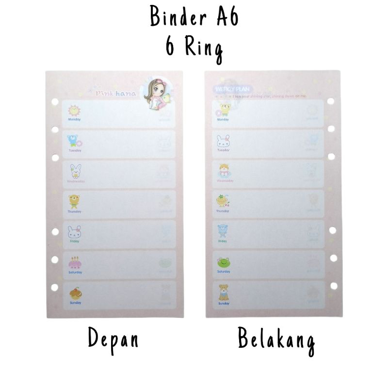 PRELOVED - Isi Binder A6 Refill Binder A6 Binder Pink Hana Kertas Binder Langka Orji File