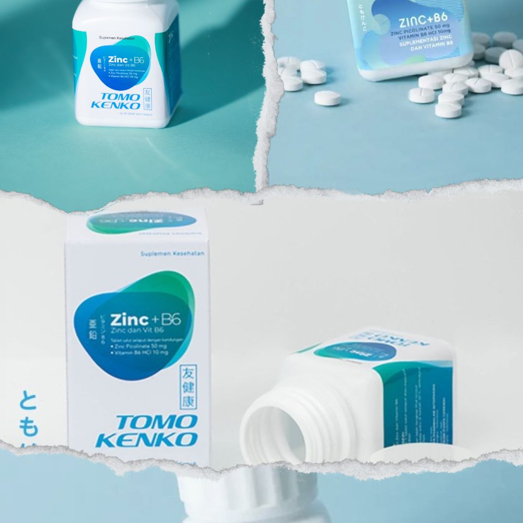 PRICE SALE|Tomo Kenko Zinc 50mg + Vit. B6 Daya Tahan Tubuh & Anti Peradangan dan Jerawat|Tomo Kenko 