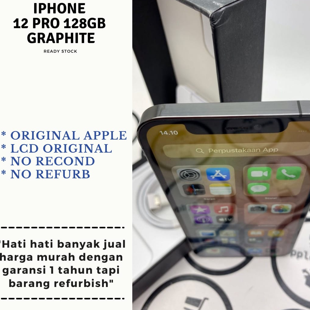 Iphone 12 pro 128gb graphite Lcd Original Mulus Original Bukan Refurbish / Rekondisi