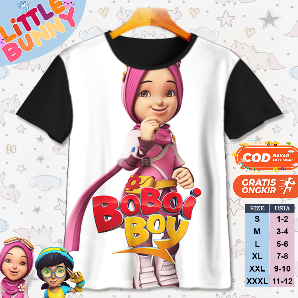 KAOS ATASAN ANAK LAKI LAKI PEREMPUAN YAYA BOBOIBOY DIY BAJU KAOS ANAK BOBOIBOY
