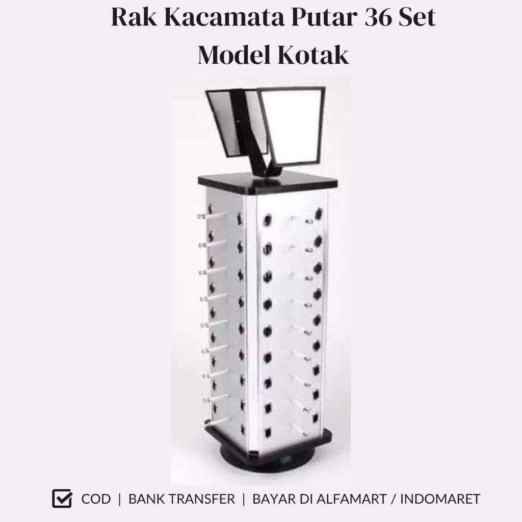 Rak Putar Display Kaca Mata Kotak 36 Set | Pajangan Kaca Mata Bisa Di Putar | Display Rak Kacamata