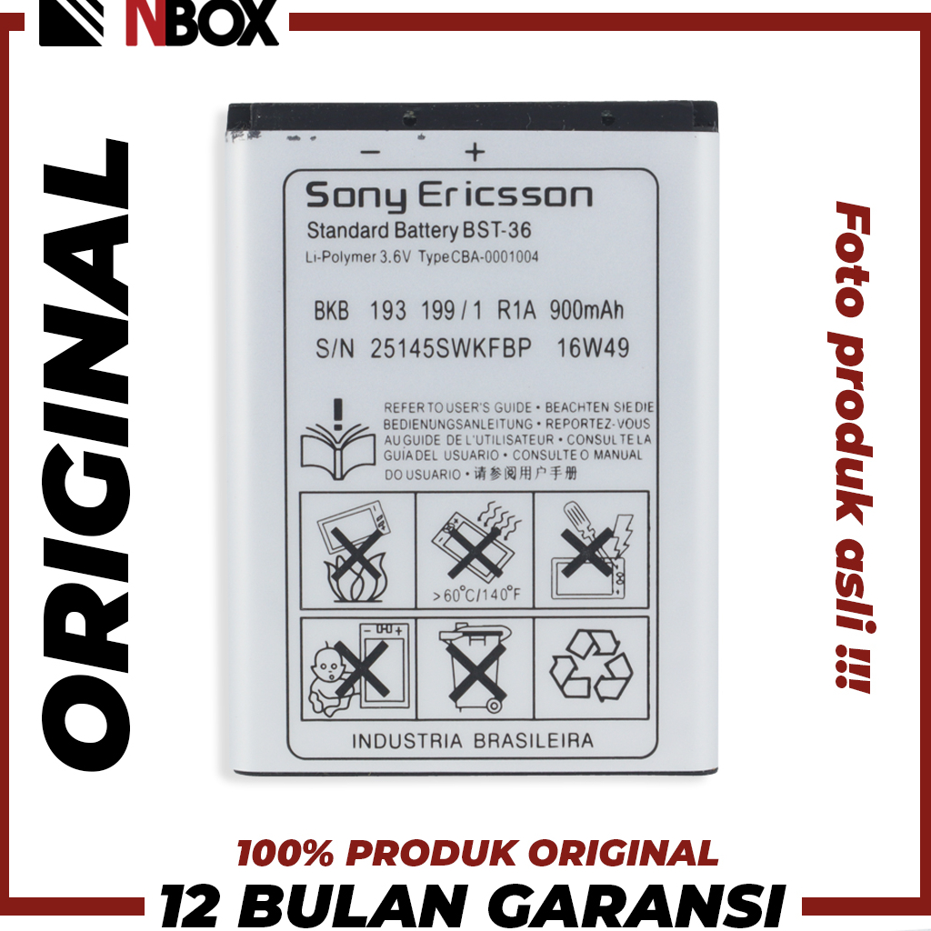 [GARANSI 100% ORIGINAL] Baterai Sony Ericsson J300 / K510i / Z550a / K310 / J300c / X001 / Z550c / K