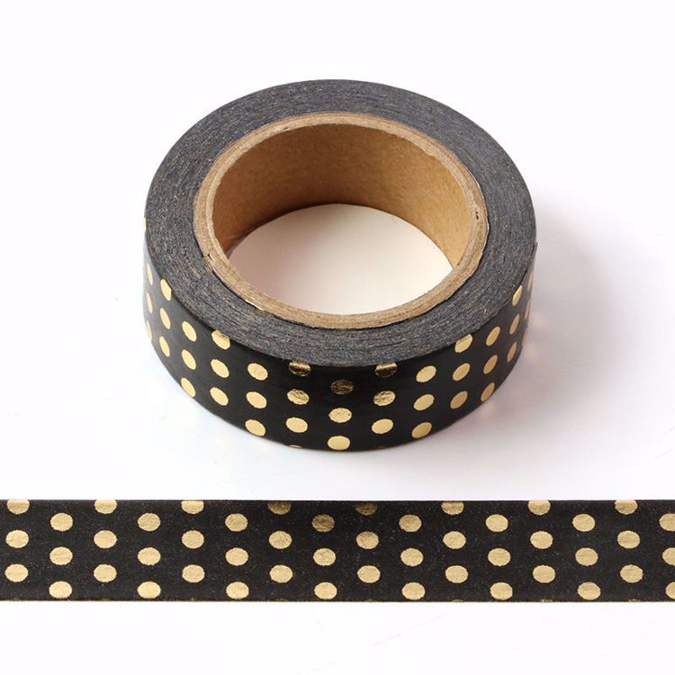 

WASHI TAPE GOLD FOIL POLKADOT - SELOTIP DEKORASI