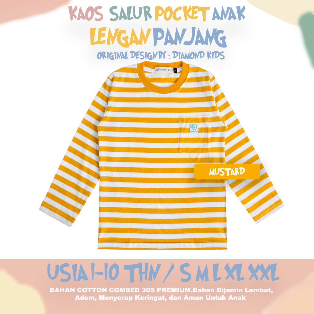 BAJU KAOS ANAK BAYI BABY BALITA SALUR BELANG GARIS STRIPE TANGAN LENGAN PANJANG LAKI LAKI PEREMPUAN 