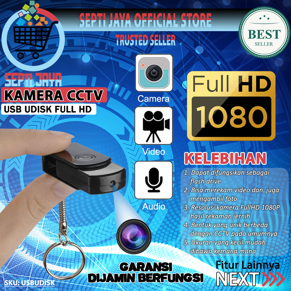 Spy Cam Card Reader Gantungan Kunci Hidden Camera Mini DV U Disk Hidden Spy Cam Kamera Pengintai Ori
