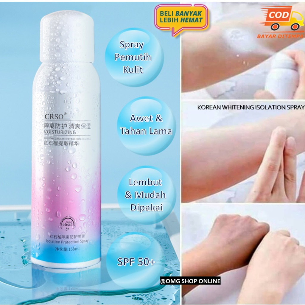 CRSO Sunscreen Whitening Spray Pemutih Kulit Seluruh Tubuh 150 ml ORIGINAL Moisturizing Protection Body Cream Sunscreen / Whitening Cream Whitening Body Lotion / Pemutih Badan Pemutih Ketiak dan Selangkangan Pria Wanita