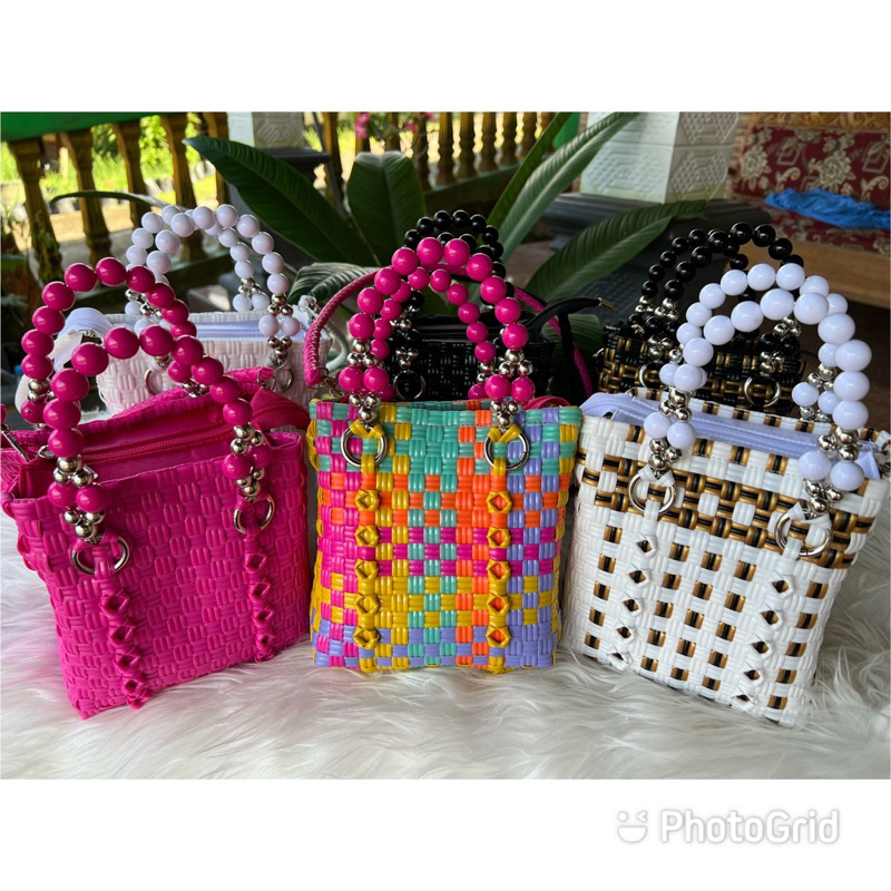 (TANPA ACCSORIES) BABY SULTAN+FURING+STRAP ANYAM Tas Jali Tas Anyaman Plastik Premium