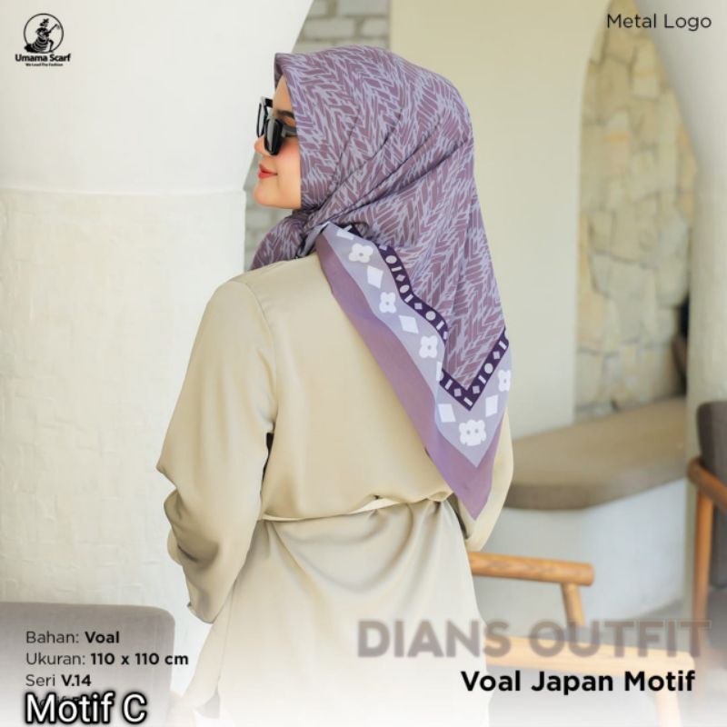 Umama - Voal Japan Print LC Kerudung Motif Segi Empat Umama Scarf Original