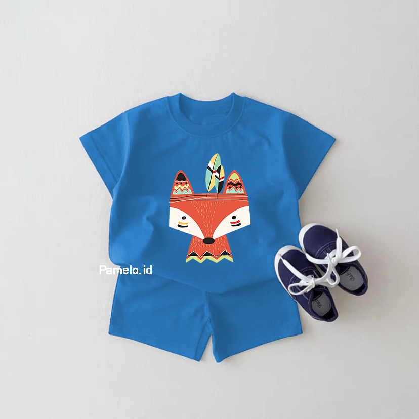 Pamelo.id Set Anak FOX Indian / Fashion Anak / Stelan baju anak / Korea Style / Set Balita / Set Anak Unisex