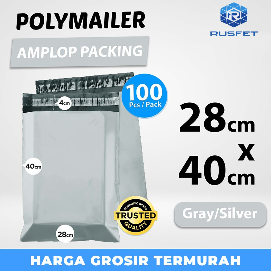 

Polymailer Pack GREY 28x40cm amplop Plastik Packing Olshop Ekonomis