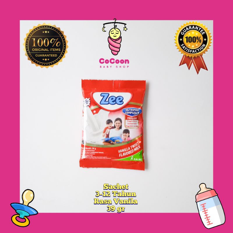 Susu Bubuk Anak Zee Sachet Vanila Twist Vanilla 3-12 Tahun 39 g 39gr