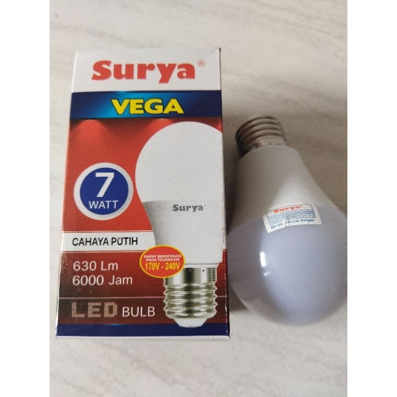 Lampu Led bulb Surya Vega 7 watt cahaya putih