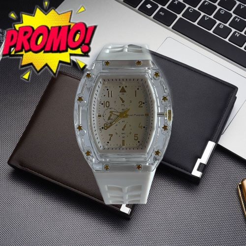 (BW) JAM TANGAN PRIA/WANITA OVAL STRAP RUBBER HP-186