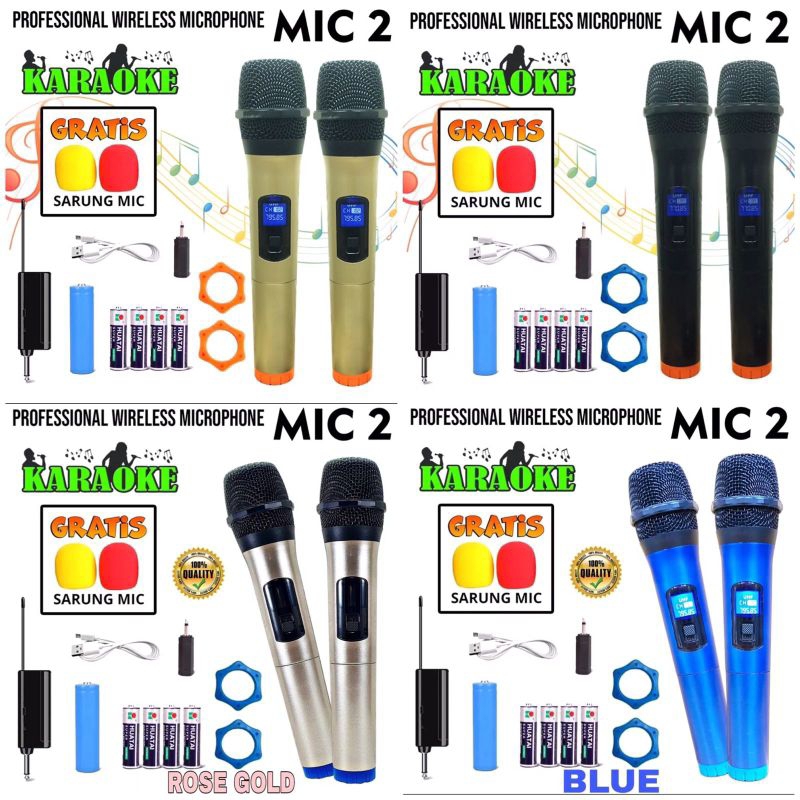 Mic Wirelless Microphone Bluetooth dengan Receiver System 2mic wireless#mic#micbluetooth#micwireless