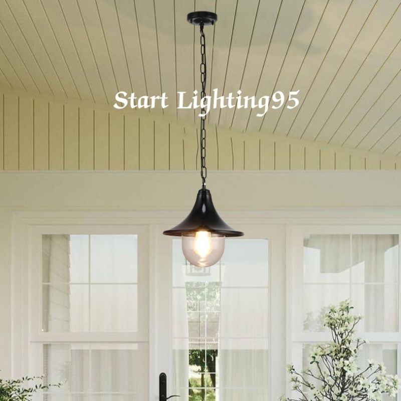 Lampu gantung autdoor/lampu teras gantung 4038 HITAM