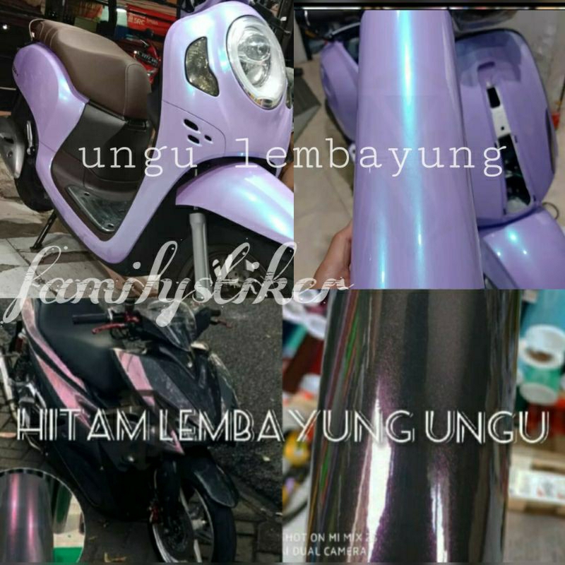 Skotlet Motor Lembayung Hitam Stiker Skotlet Ungu lembayung