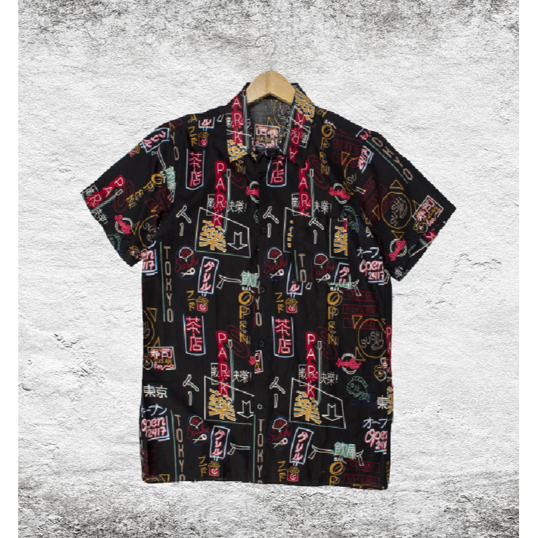 HipNop JAPAN Kemeja Pantai Pria Hawai Cowok Bali REGGAE Cowok Pendek Satai Rayon Halus Motif