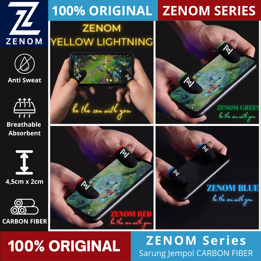 Sarung Jempol Jari ZENOM Original Mobile Gaming Finger Sleeves Anti Keringat Isi 2pc Original