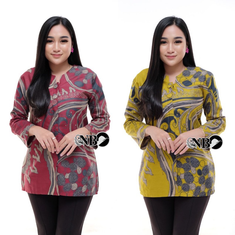 BAJU BATIK WANITA MODERN MONALISA GENES M,L,XL asli PEKALONGAN